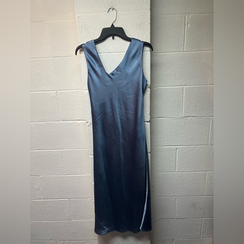 White House Black Market Blue Sheath Dress V-Neck Sleeveless - Picture 2 of 5